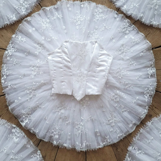 Brudspetstyg - Brud Bröllop Tyg Spets Tyll Sommar Blommor Vit 12