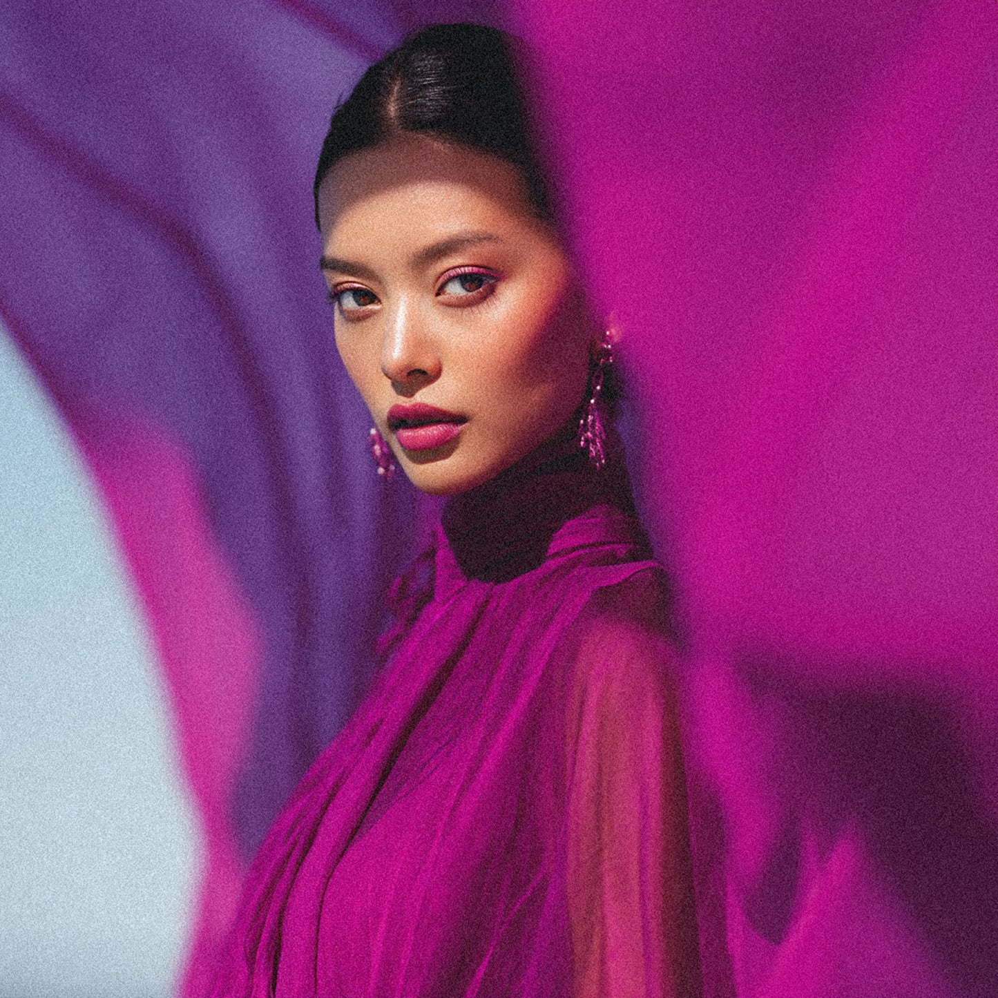 Chiffongtyg - Chiffong Eufemia Cerise Rosa 6