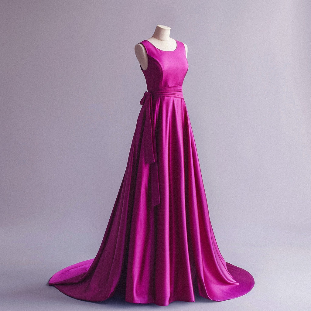 Crepe Satintyg - Satin Tyg Margaux Lila 40