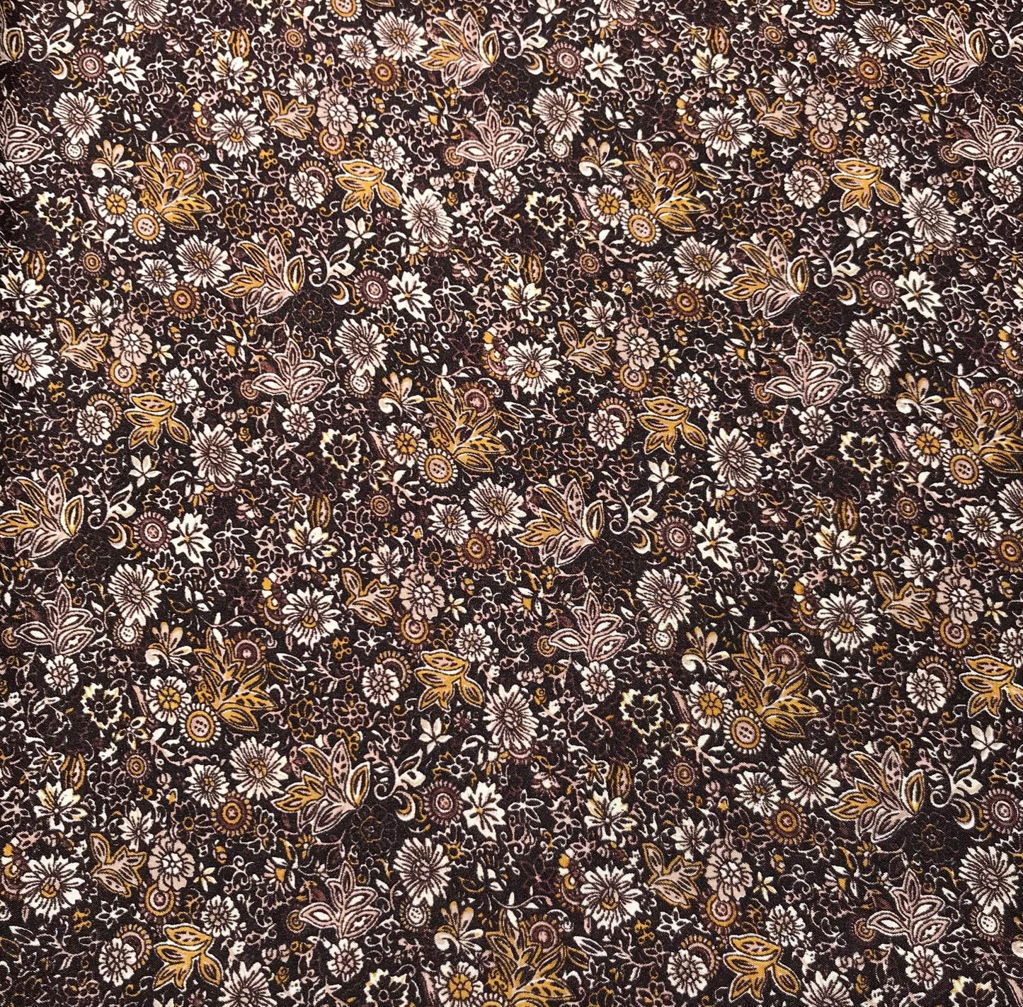 Mönstrade Modetyger - Crepe Mode Tyg Väldigt Mjuk Brun Blad 15