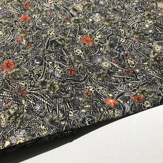 Mönstrat modetyg mönstrat mönster i grön och brun