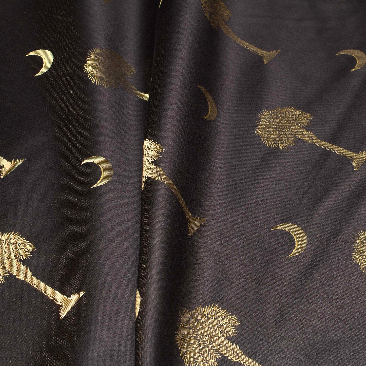 Grovt Bomullstyg - Tyg Bomull Möbeltyg Blå Marinblå Beige Träd Moln 14