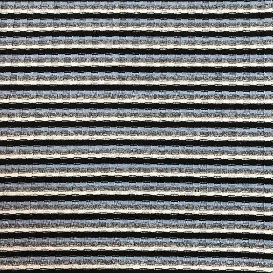 Stretchtyger - Viskos Randig Blå Vit Grå Mycket Stark Stretch 15