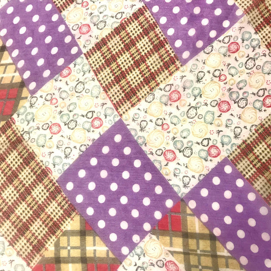 Mönstrat Chiffongtyg - Chiffong Prickigt Blommigt Rutigt Lila Brun Röd Grön 32