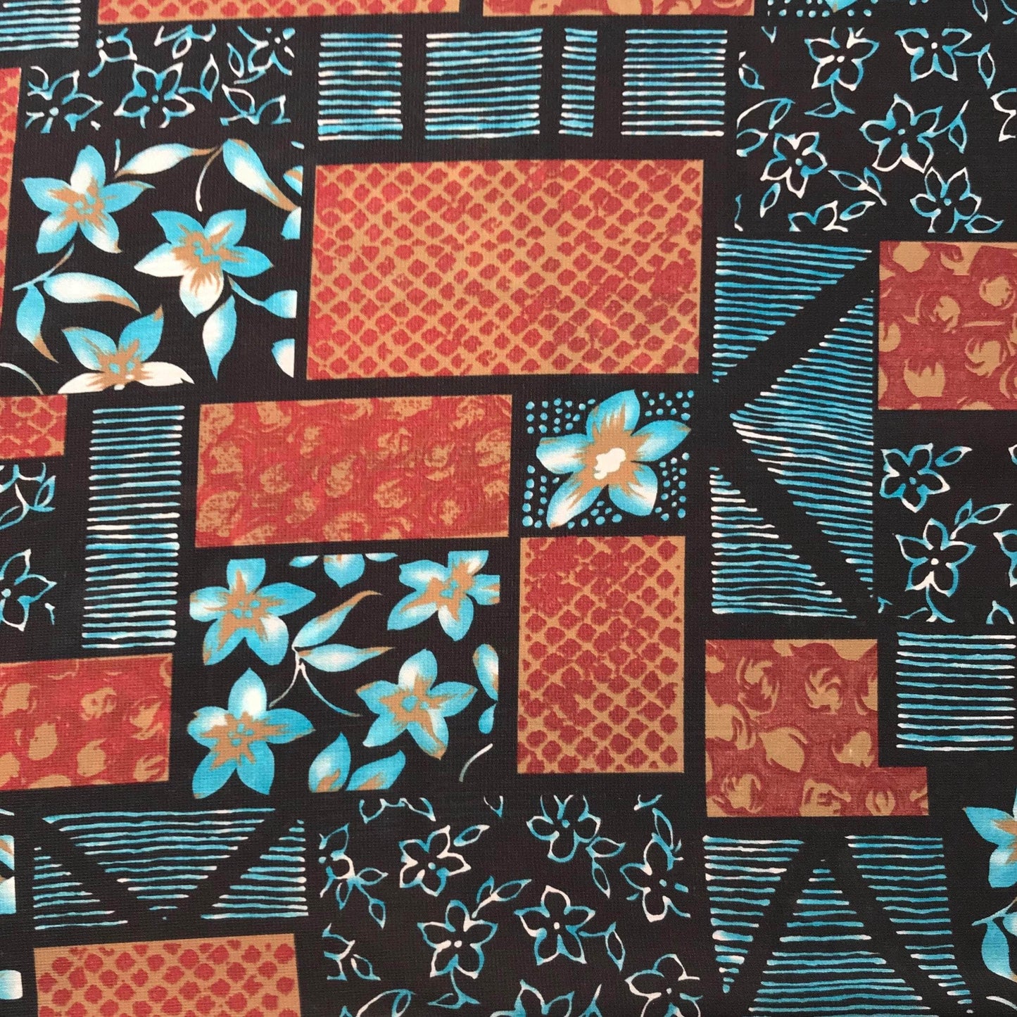 Mönstrade Modetyger - Mode Tyg Abstrakta Mönster Blå Röd Beige Blommor Rutigt 53