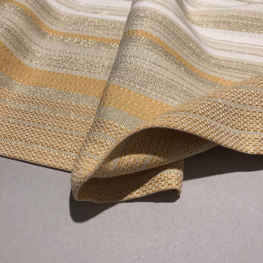 Mönstrade Modetyger - Bomull Lite Styv Skimmer Guld Benvit Beige Randigt 64