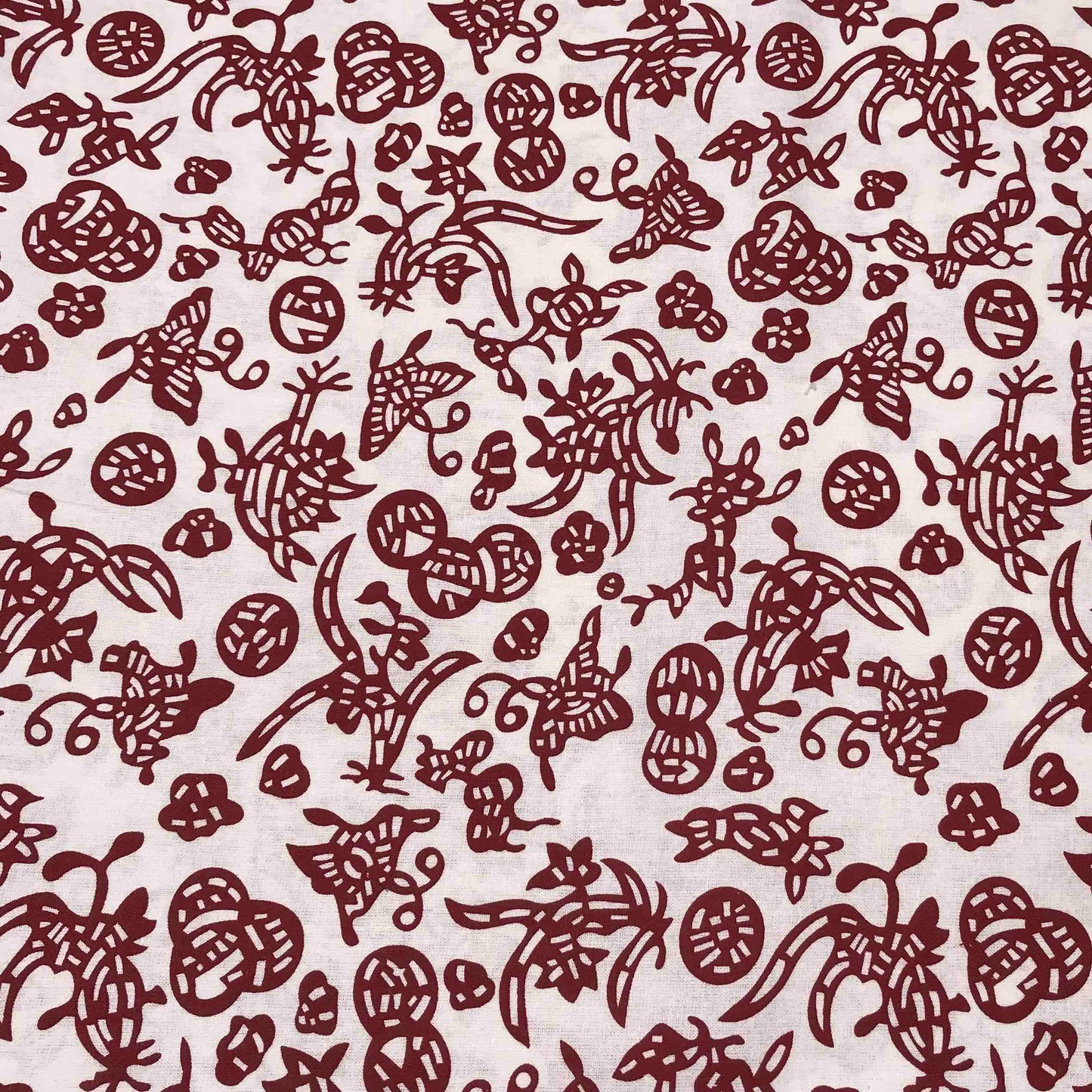 Mönstrat Bomullstyg - Styv Röd Lisa 92