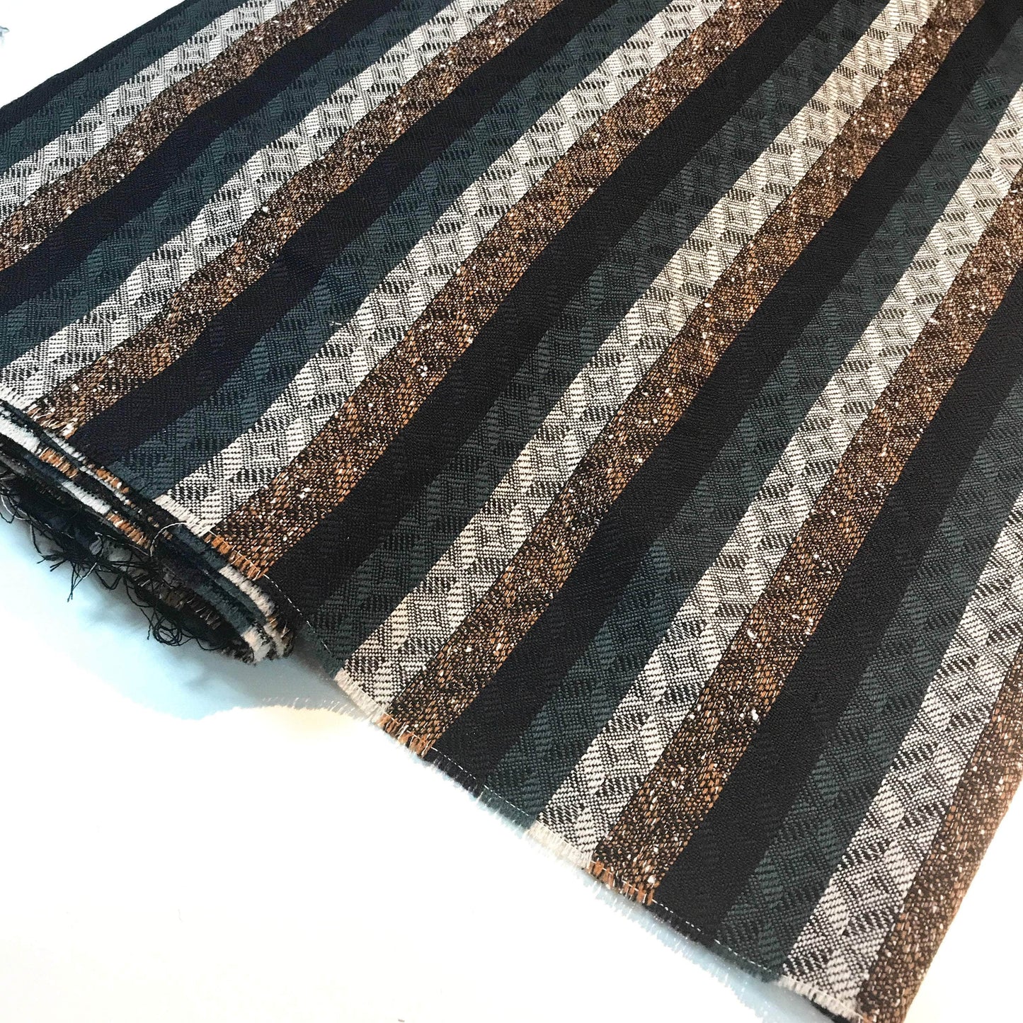 Ulltyg - Randig Med Mönster Brun Blå Grön 3