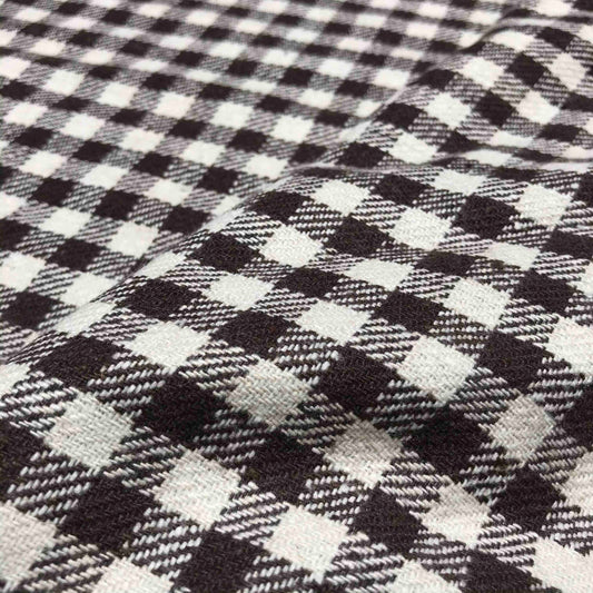 Grovt Ulltyg - Benvit Brun Rutigt 3