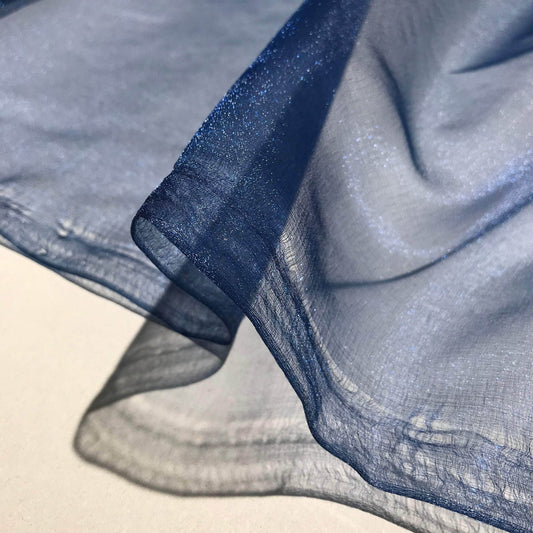 Organzatyg - Skimmer Hård Styv Marinblå Blå 2