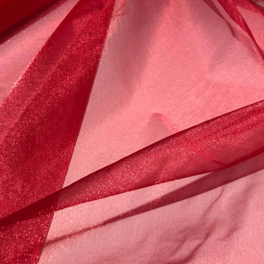 Organzatyg - Skimmer Hård Styv Röd 5