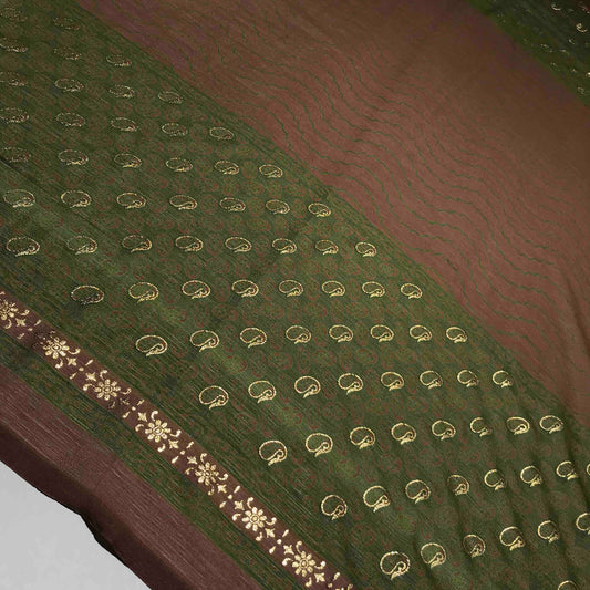 Mönstrade Chiffongtyger - Chiffong Skimmer Guld Brun Grön Paisley Rapport 51