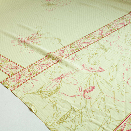 Mönstrade Chiffongtyger - Chiffong Grön Cerise Rosa Blommigt Rapport 107