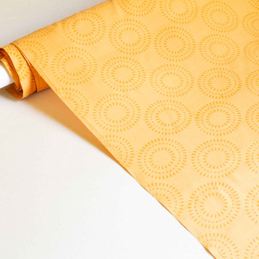 Mönstrade Modetyger - Gul Orange Beige Cirklar Cirkel 113