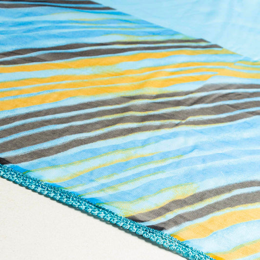 Mönstrade Chiffongtyger - Tyg Chiffong Blå Svart Gul Grön Beige Rapport 135