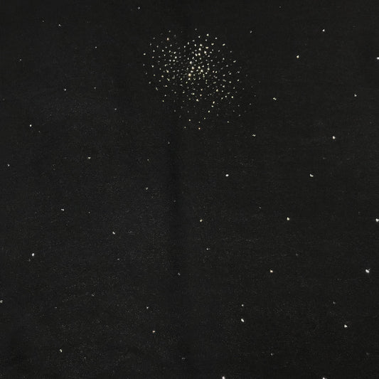 Sidenchiffongtyg - Chiffong Matt Svart Silver Paljett 3