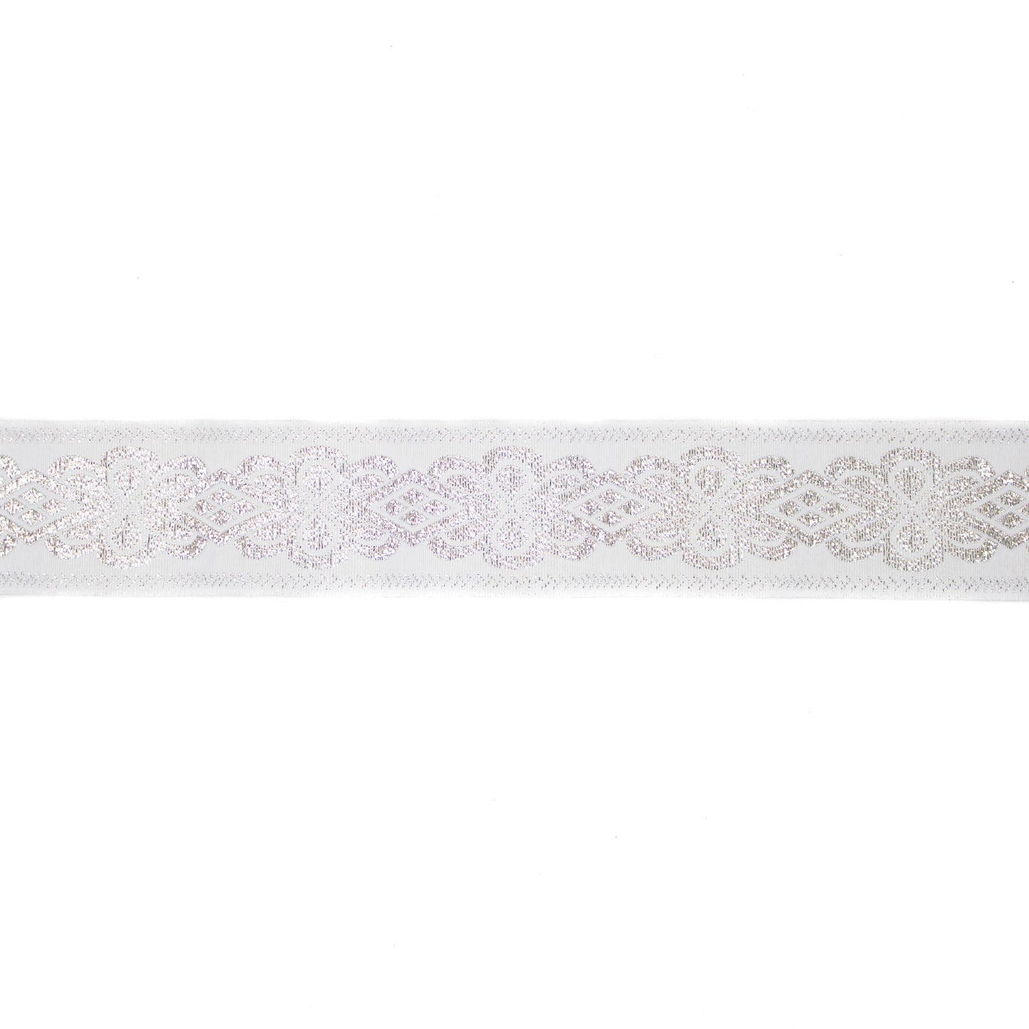 Band - Tygband Vit Silver Diamant Mönster Geometrisk 2
