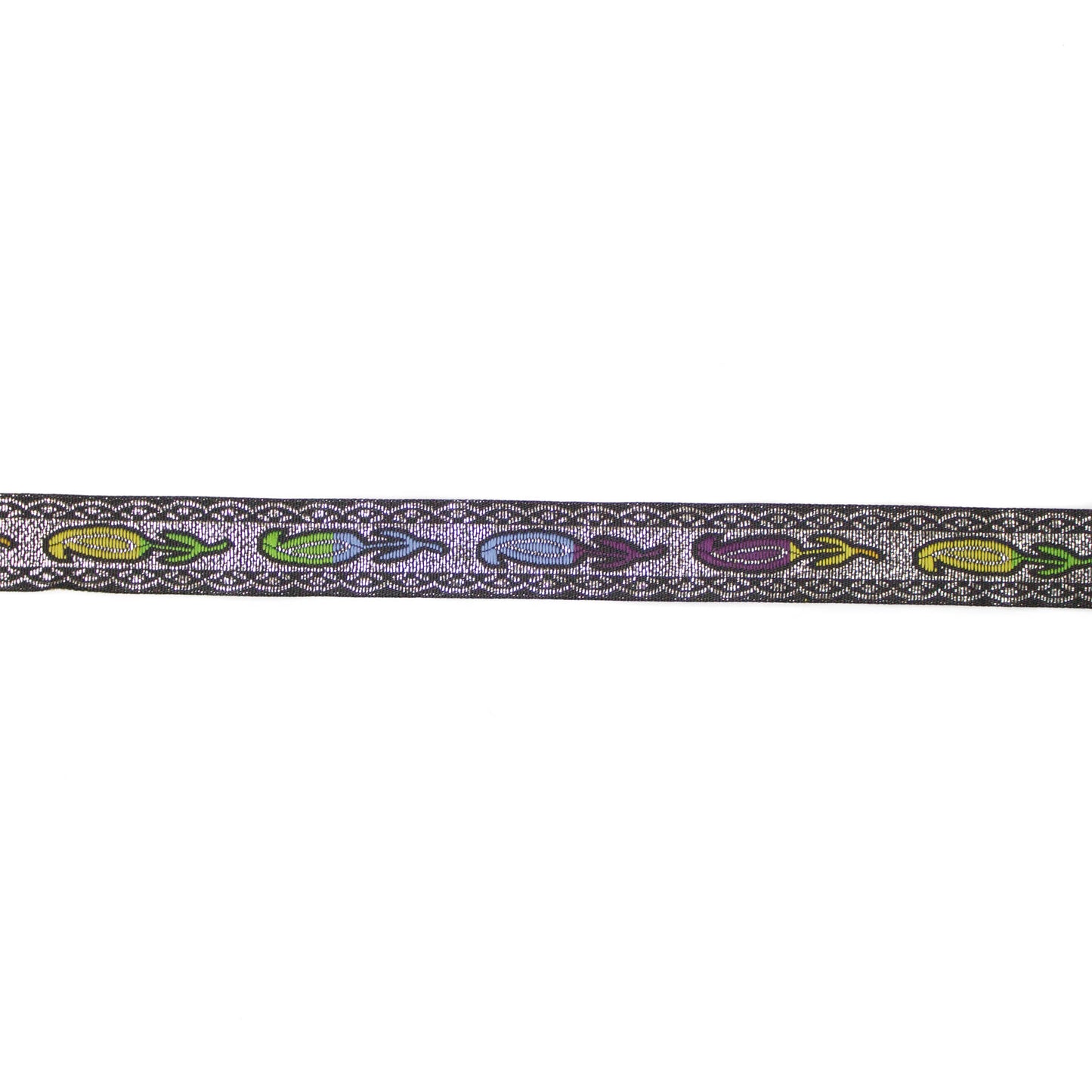 Band - Tygband Svart Silver Paisley Lila Blå Grön Gul 12