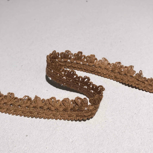 Brunt ögleband med picotöglor, 1,6 cm brett dekorationsband