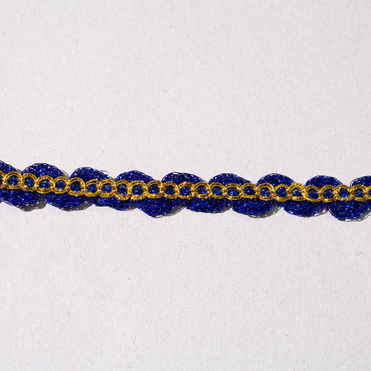 Band - Tygband Blå Guld Skimmer 1cm 65