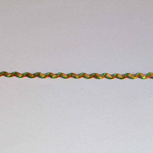 Band - Guld Grön Röd Skimmer Vågig 75