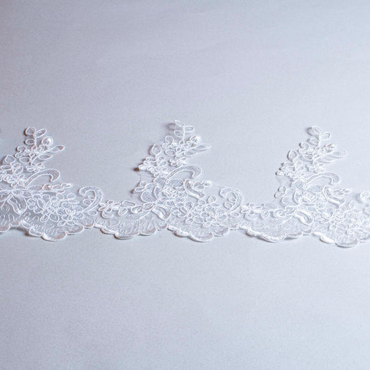 Brudspets Band - Brud Bröllop Spets Blomsterslinga Vit 139