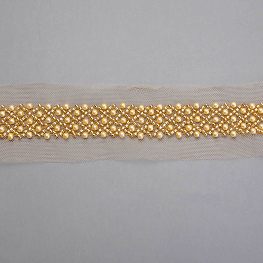 Pärlband - Ariel - Strass Pärlor Guld 53