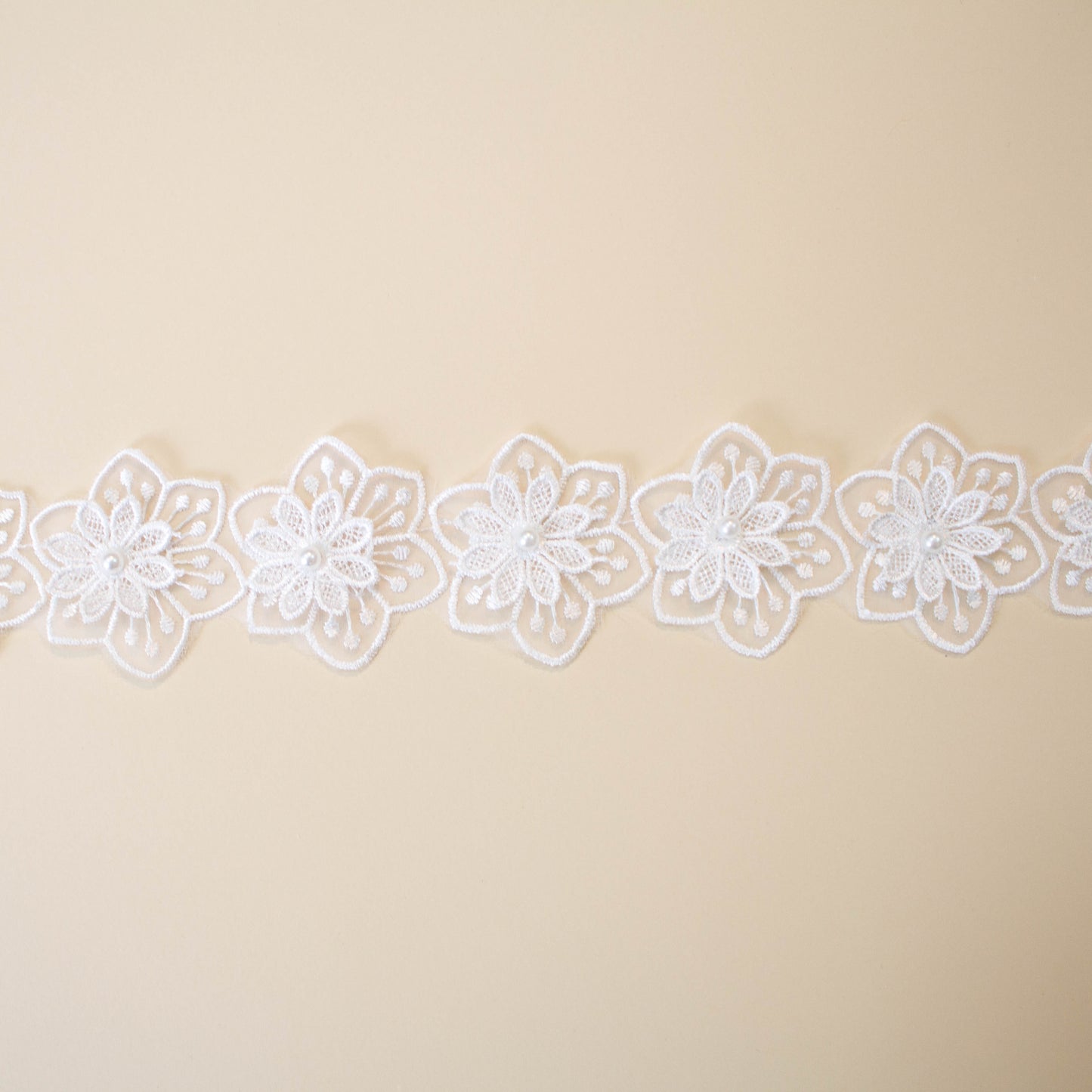 Brudspets Band - Brud Bröllop Stjärnblommor Vit 1