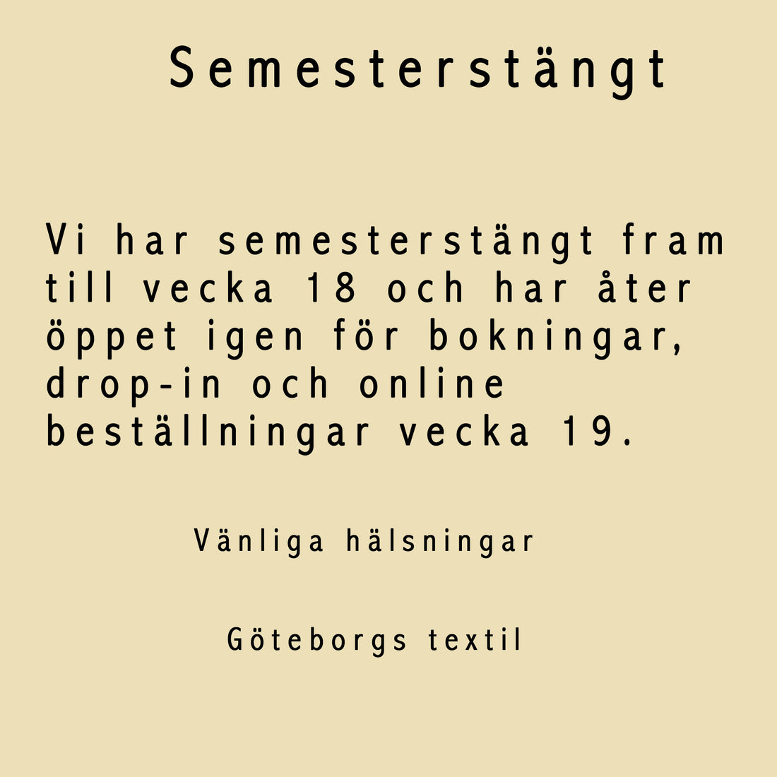 Semesterstängt