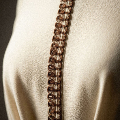 Band - Fransflätband Brun Benvit 3cm 98