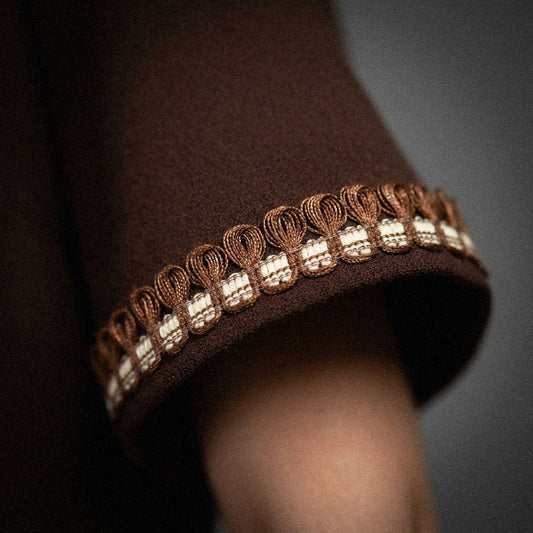 Band - Fransflätband Brun Benvit 3cm 98