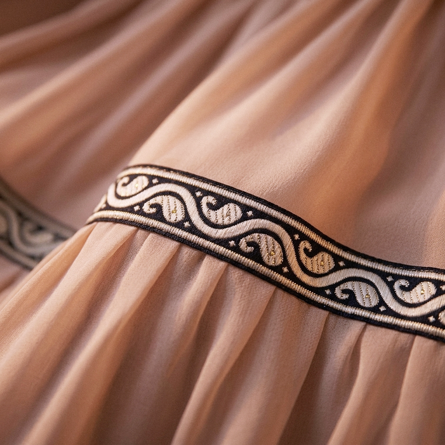 Band - Svart Beige / Silver Skimmer Paisley Geometrisk 3