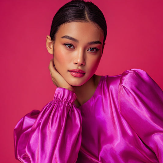 Crepe Satintyg - Satin Tyg Margaux Lila 40