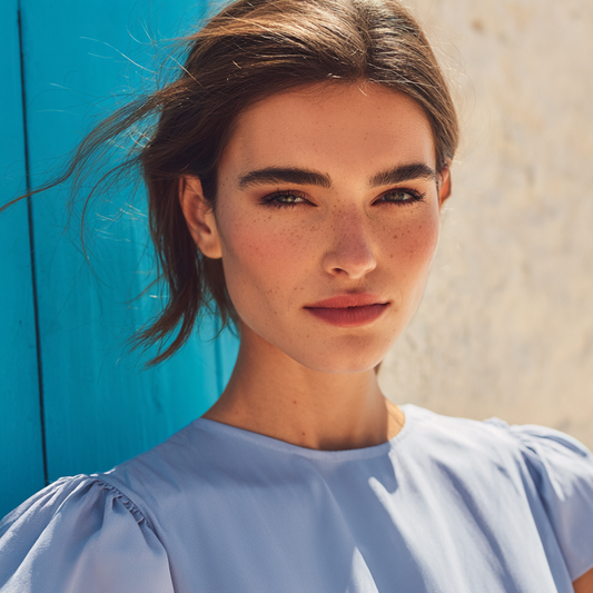 Crepetyg - Crepe tyg Mjuk Blå 3