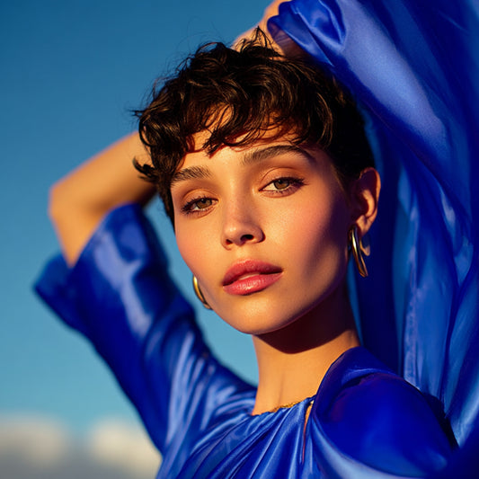 Enfärgat Tyg - Leonora Kungsblå Blå 153