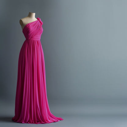 Georgette Chiffongtyg - Chiffong Eva Lila Rosa Fuchsia 5