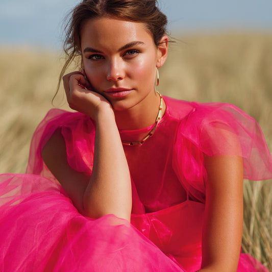 Hårt Tylltyg  - Tyll Camille Hård Cherry Rosa 12