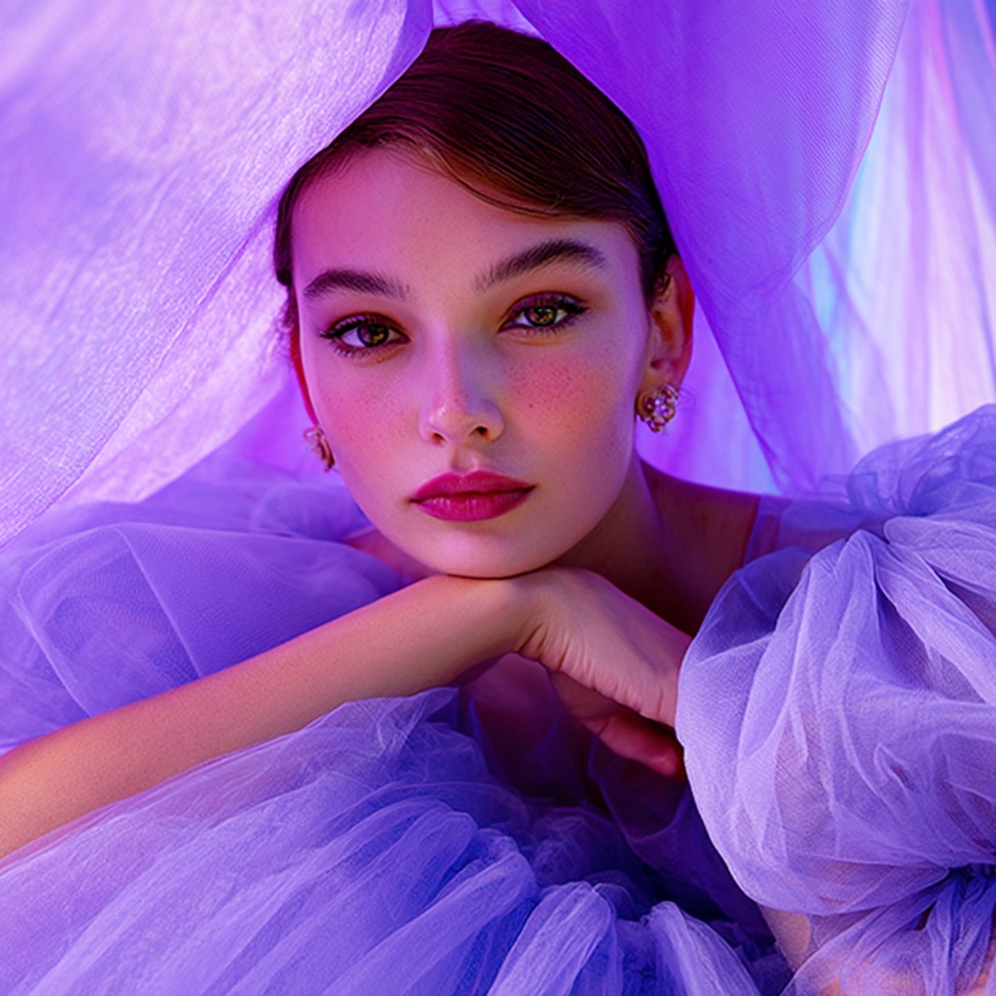 Hårt Tylltyg  - Tyll Camille Hård Purple Lila 33