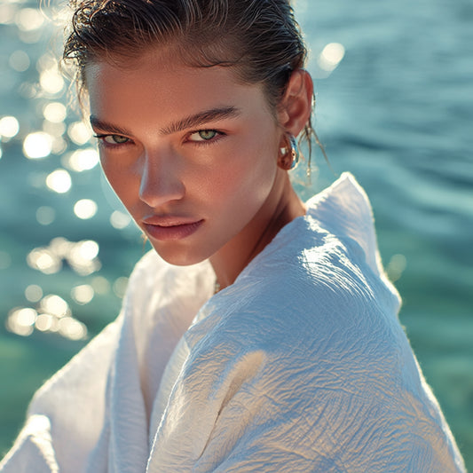 Modetyger - Polyester Tyg Struktur Vit 161