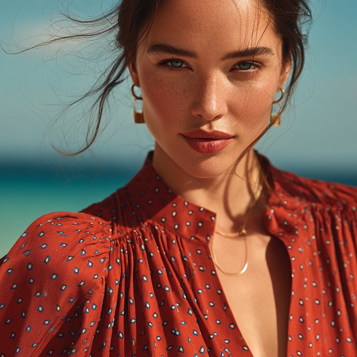 Mönstrade Chiffongtyger - Mode Tyg Chiffong Brun Marinblå Diamant 97