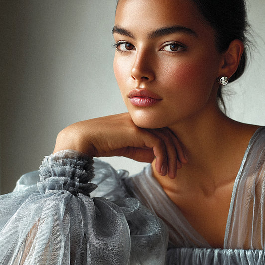 Organzatyg grå, silver