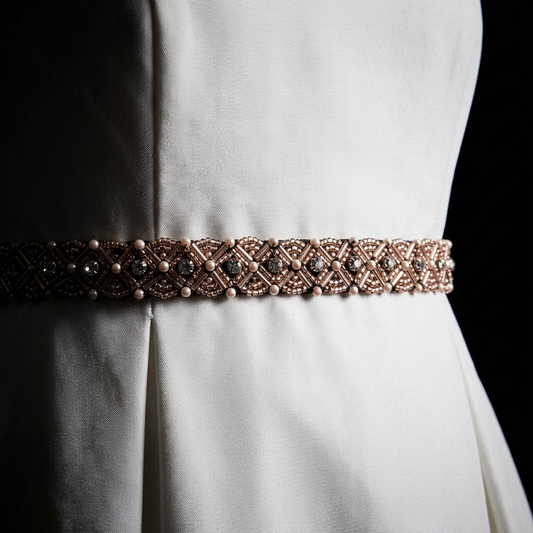 Pärlband - Monaco - Brons Koppar Pärlor Strass Kristall 45