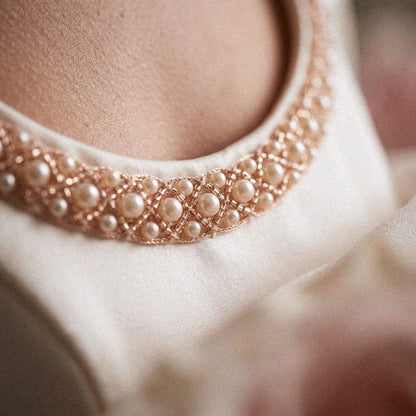 Pärlband - Nora - Rose Pärlor Strass 47