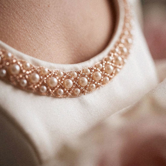 Pärlband - Nora - Rose Pärlor Strass 47