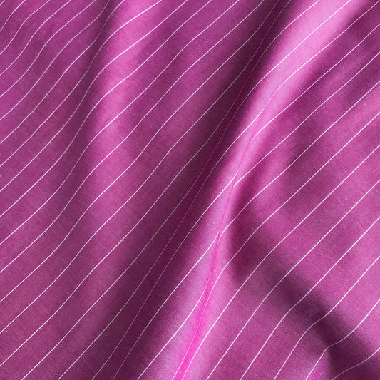 Mönstrade Modetyger - Bomull Vita Linjer Randigt Lila/Rosa  33