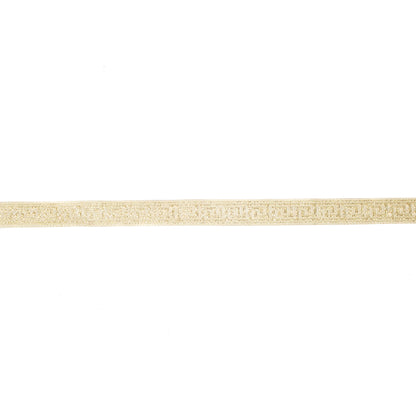 Jacquardband ljusbeige guld med romerskt meandermönster, 1 cm brett