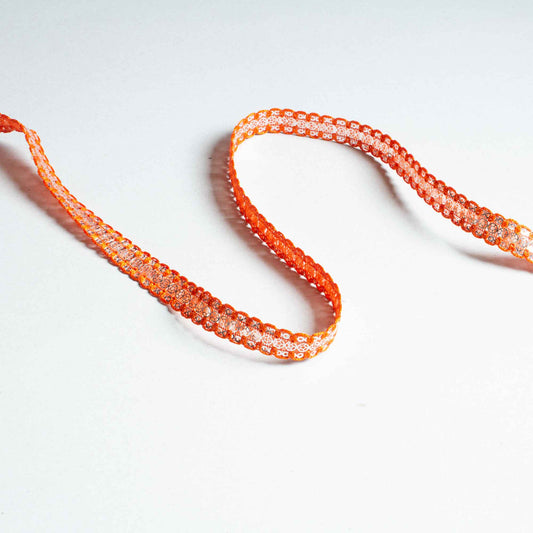 Band - Skimmer Silver Orange Paljett 1,5cm 91