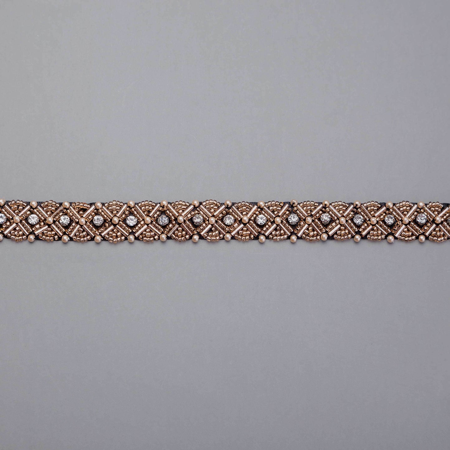 Pärlband - Monaco - Brons Koppar Pärlor Strass Kristall 45