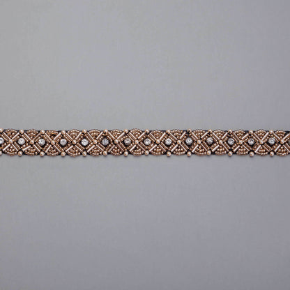 Pärlband - Monaco - Brons Koppar Pärlor Strass Kristall 45